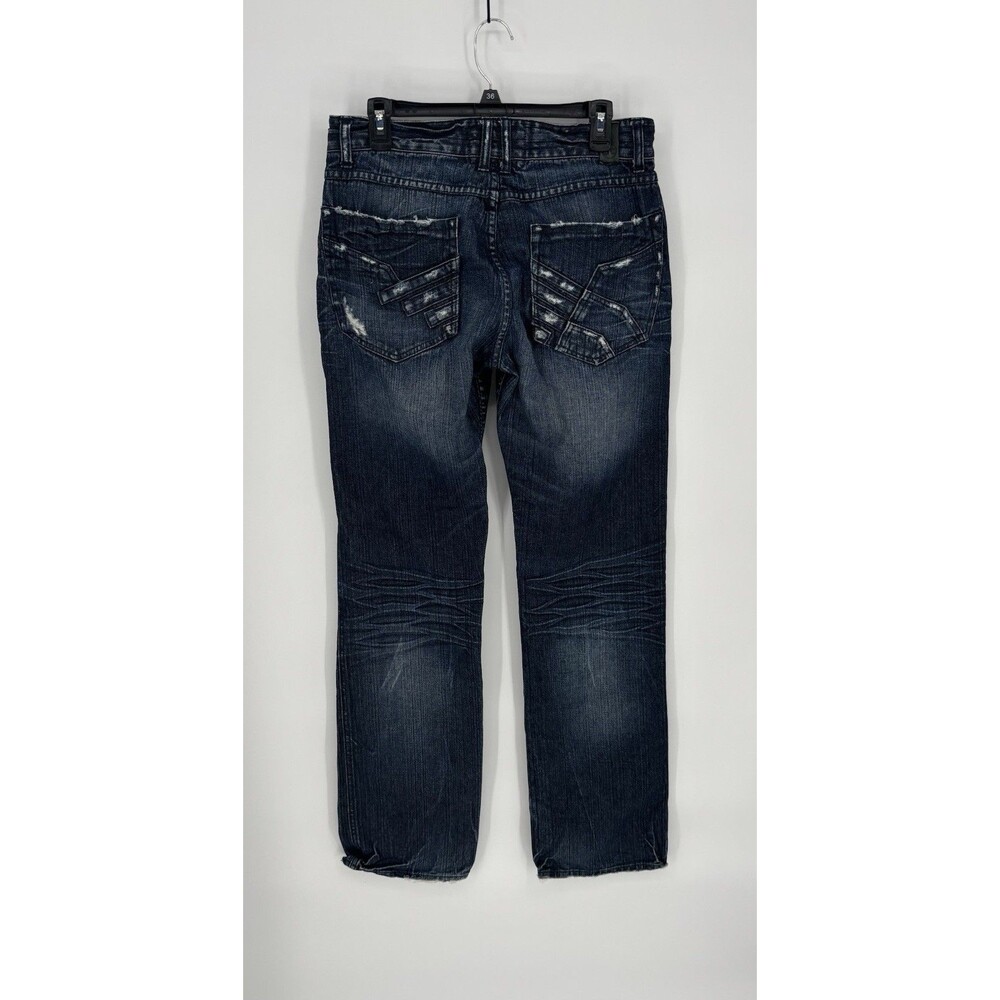 Jordan Craig Jeans Men’s 32x32 Blue Distressed Straight Fit Denim Faded Destroyd